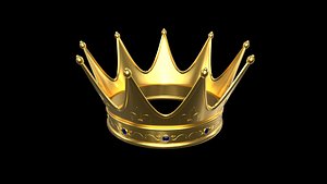 3D Gold Crown 3D Model