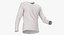 3D Long Sleeve Worn Male V Neck Pose 02 White Blank and Branded Heather