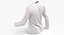 3D Long Sleeve Worn Male V Neck Pose 02 White Blank and Branded Heather