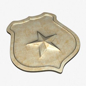 3d c4d golden sheriff badge