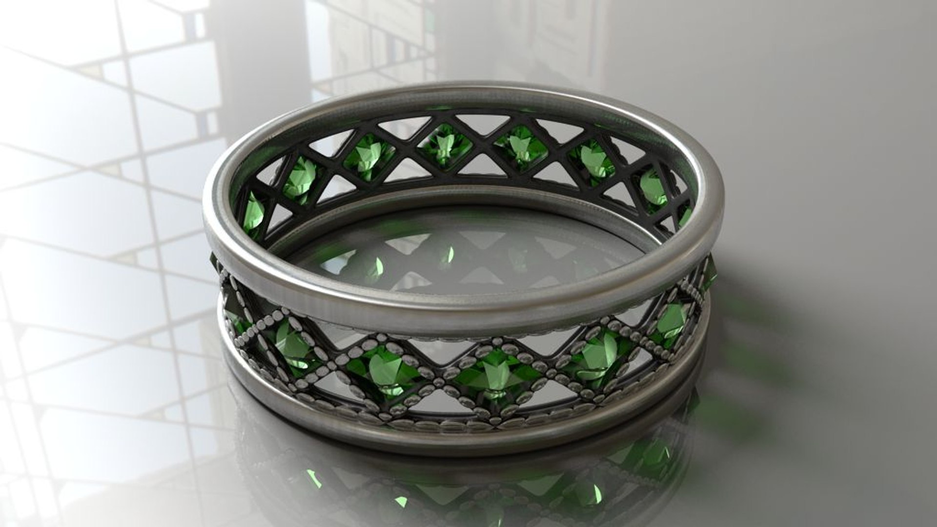 realistic ring stones 3d model