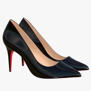 Black Leather Shoes Women High Heels