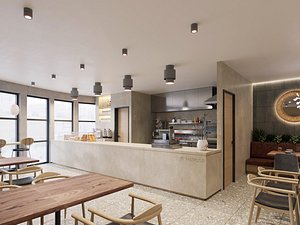 Fast Food Interior 3D Scene  High-Quality Corona Render Ready 3D model