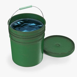 Dirty Green Bucket with Water