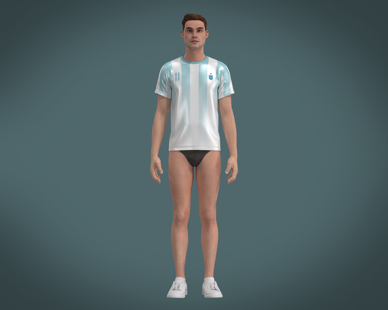 3D Soccer Sports Blue Jersey-08 - TurboSquid 1974650