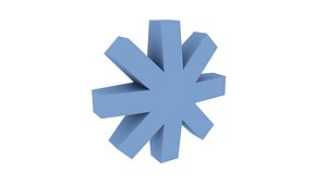 3D snowflake simple snow model