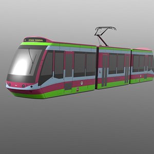 futuristic tramway 3d model