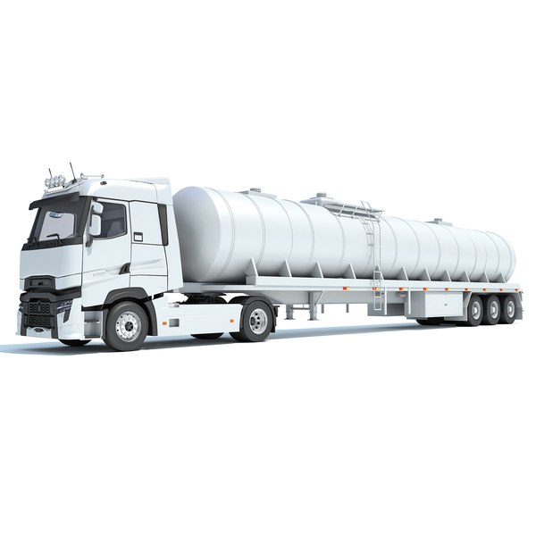 3D Truck with Tank Semitrailer model