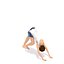 Animation de femme d'exercice de yoga de chien vers le bas à 3 pattes