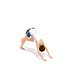 Animation de femme d'exercice de yoga de chien vers le bas à 3 pattes