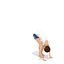 Animation de femme d'exercice de yoga de chien vers le bas à 3 pattes