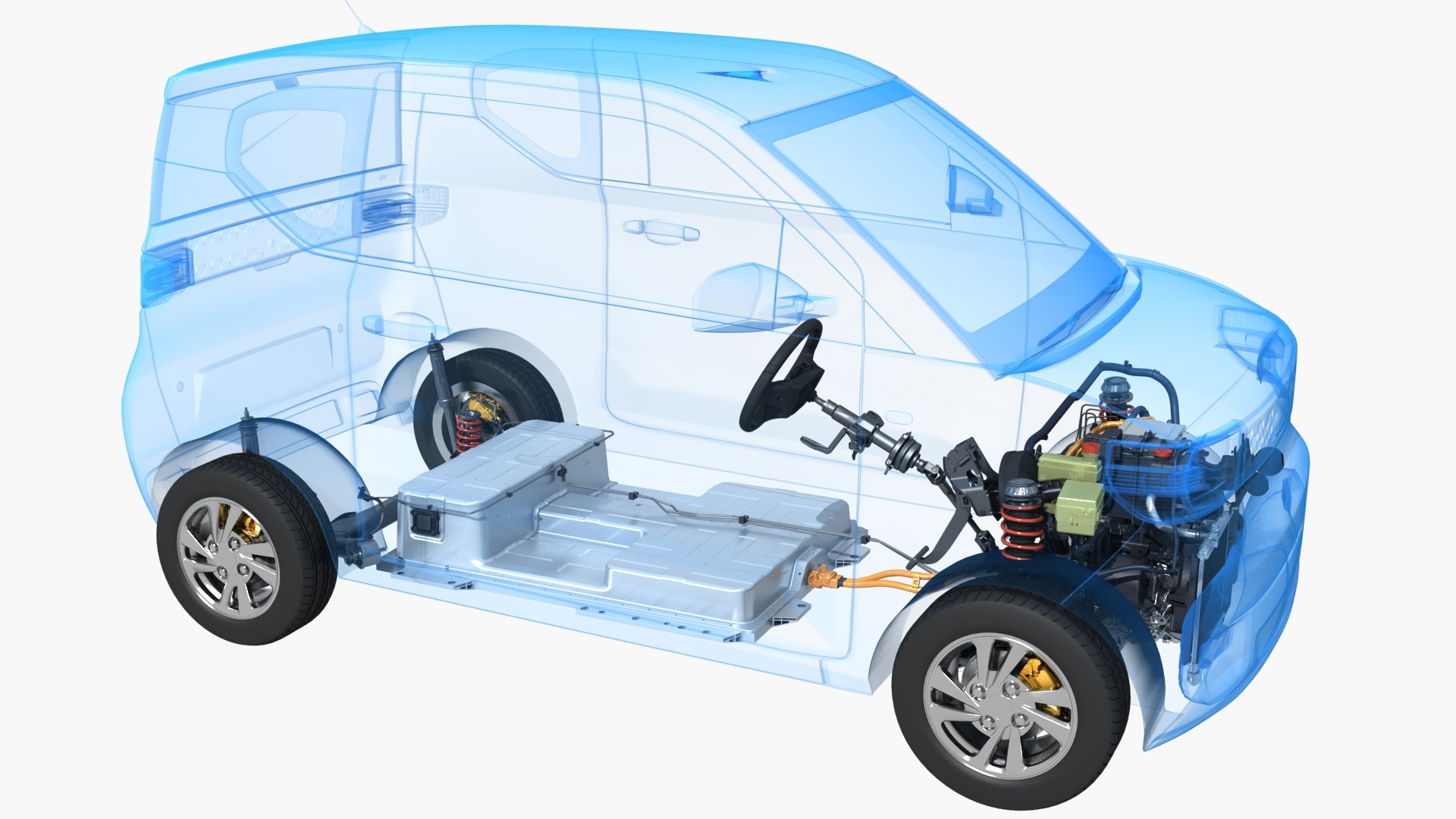 3D Small Electric Car Chassis X-Ray - TurboSquid 2356356