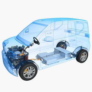 3D Small Electric Car Chassis X-Ray