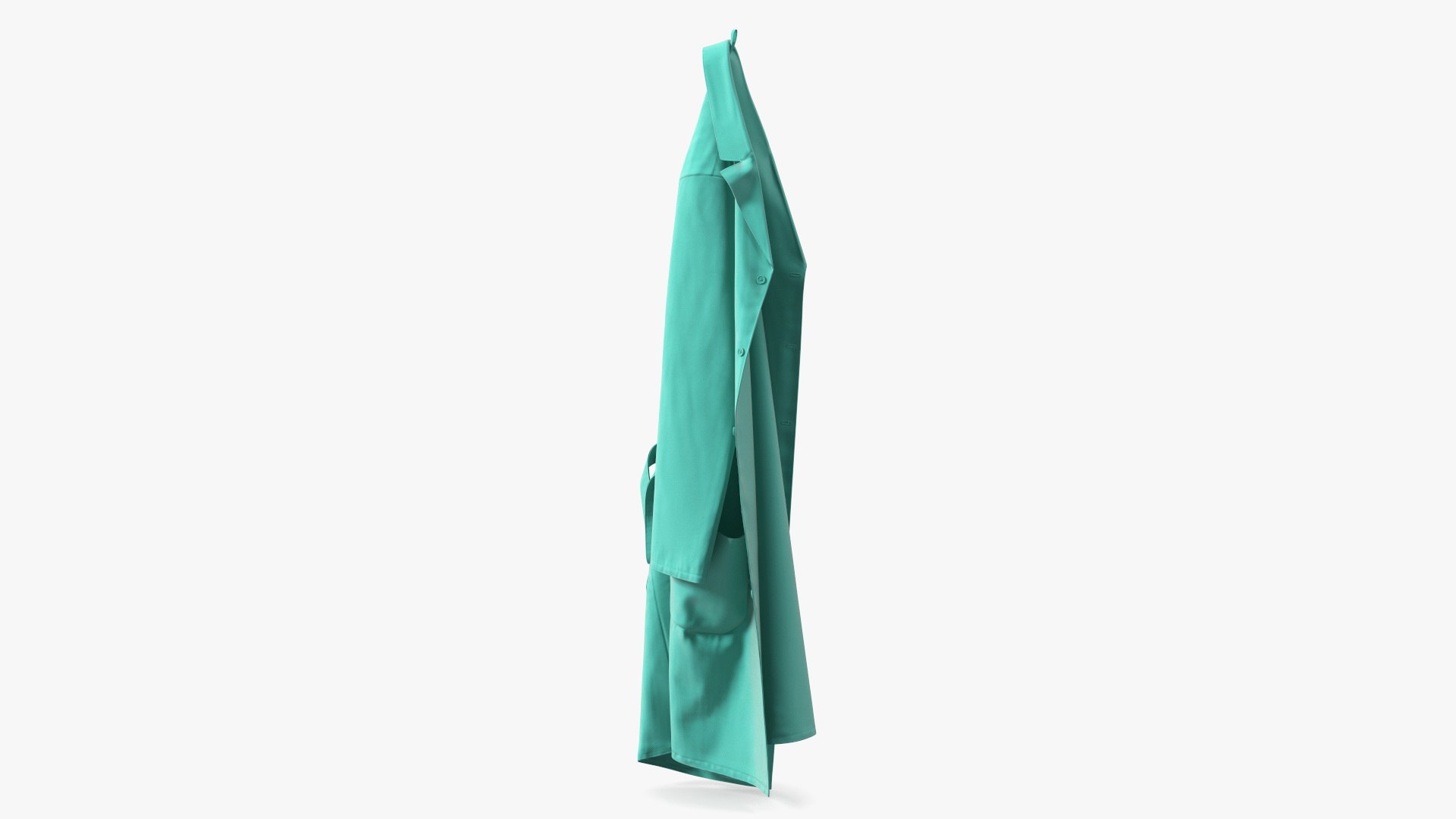 Green Hanging Lab Coat 3D model preview