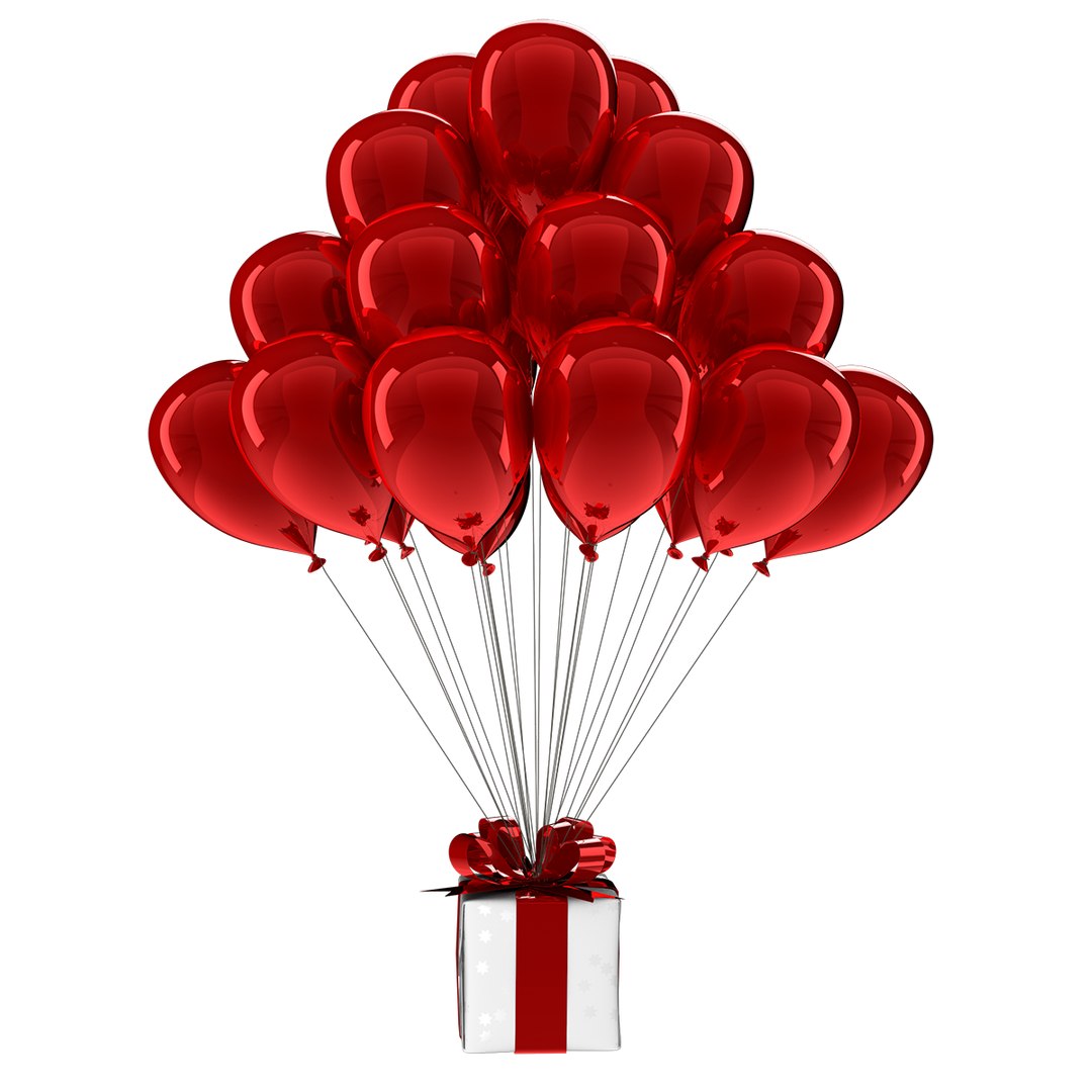 Gift Box Balloons 3D Model - TurboSquid 1270097