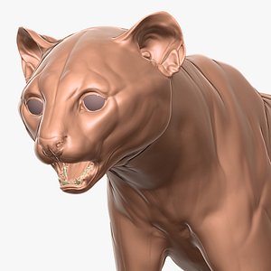 3D Jaguarundi Cat Primary Forms Zbrush Sculpt