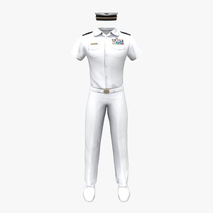 Men Summer White Navy Officer Military Uniform Outfit