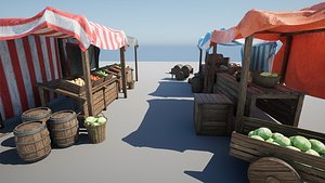 Medieval Market Props 3D model