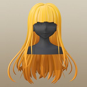 3D girl hair anime - TurboSquid 1464441