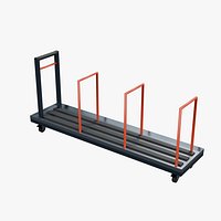 Vertical Panel Transport Cart 2250x550mm Configuration 10