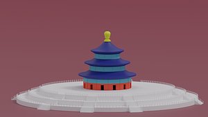 Cartoon Temple Of Heaven Beijing China