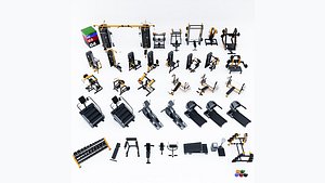 35 Gym Equipment Blender - Fbx - Obj ready