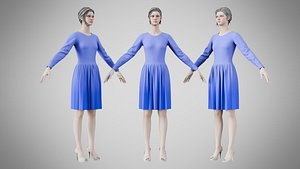 Dress 05 Very Light Blue 3D model