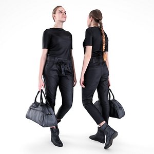 3D model human young woman style