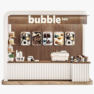 Coffee point in shopping malls or public places with sweets and a coffee machine model