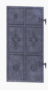 3d model low-poly medieval door
