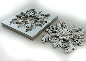 Flower with leaves - silicone or plaster mold for  printer