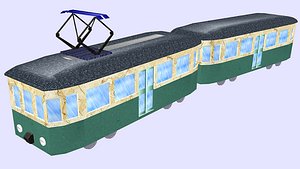 tram light rail old 3D model