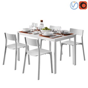 ikea janinge chair table 3D model