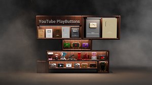 3D YouTube Play Buttons Collection