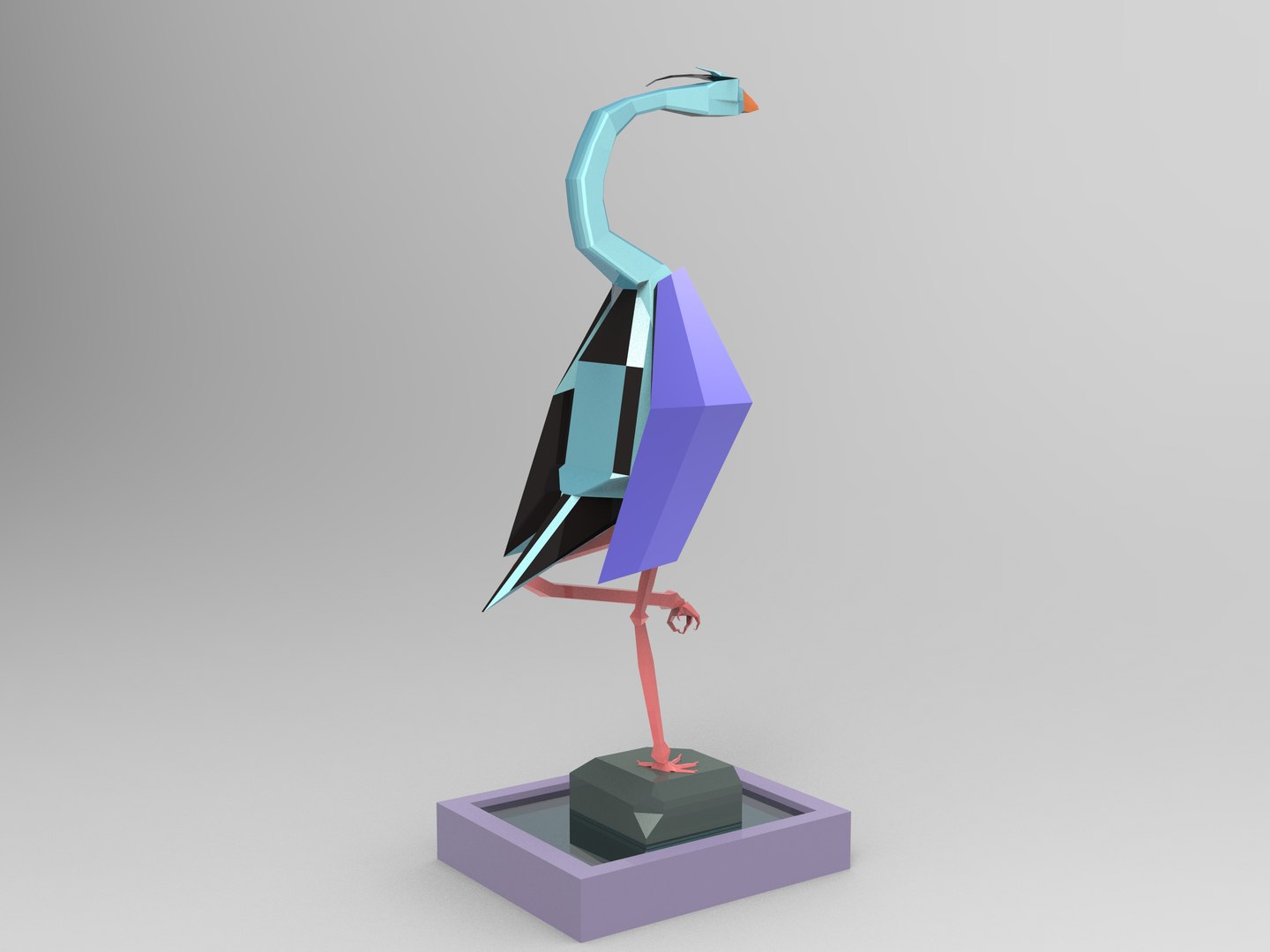 Wading Bird And Stone Model TurboSquid 1828307