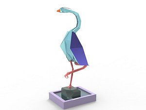 Wading bird and stone