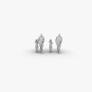 3D Father and daughter