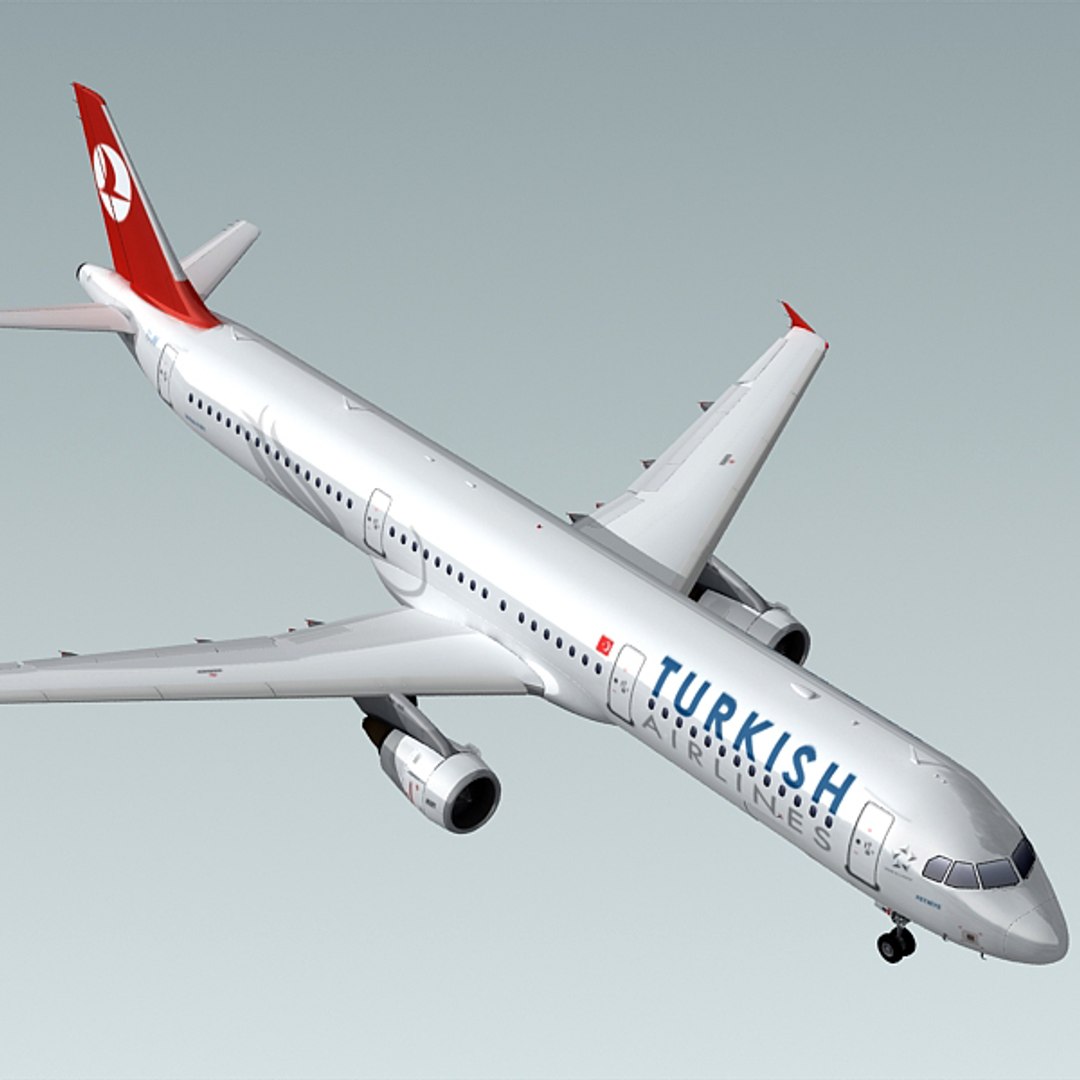 3d A321 Plane Turkish Airlines