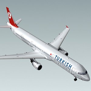 3d a321 plane turkish airlines