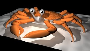 crab toon cartoon 3d model