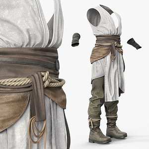 3D model Asian Martial Arts Inspired Outfit