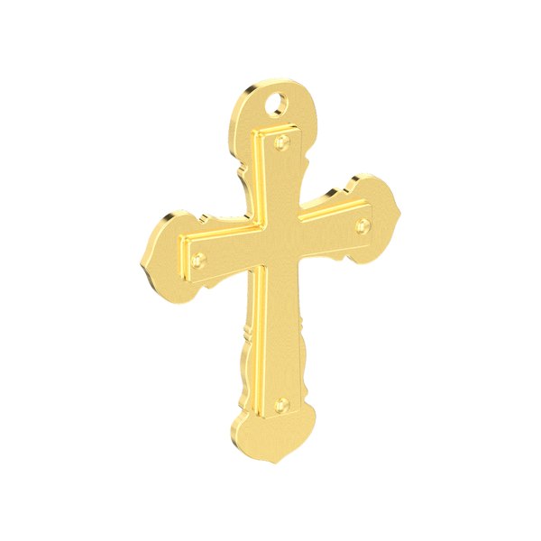 3D model double cross pendant