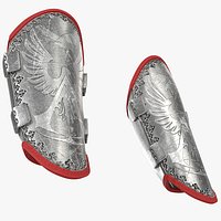 Assassin Battle Bracers with Eagle Engraving Silver