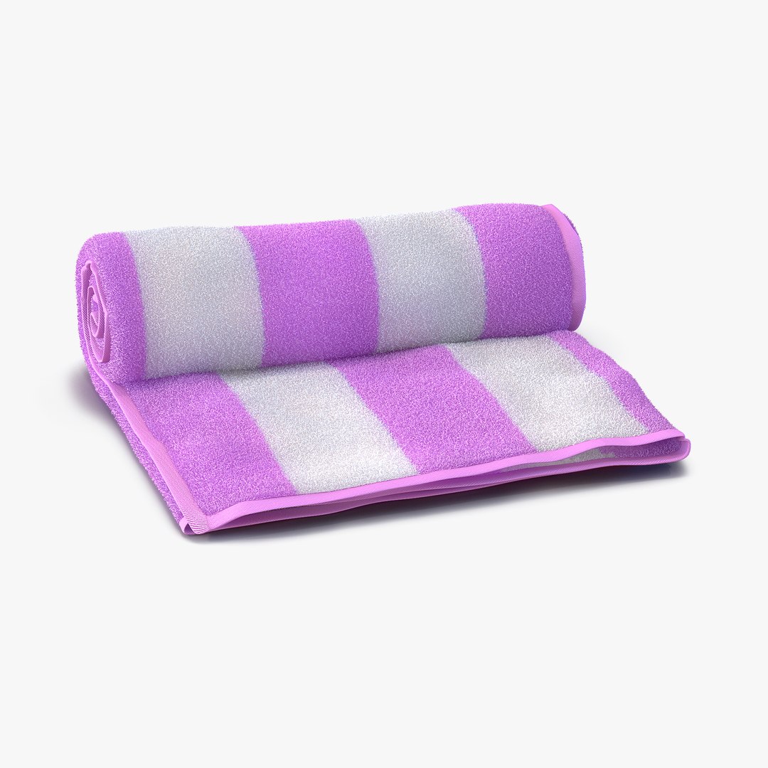 Beach Towel Pink 3D Model 3D model preview