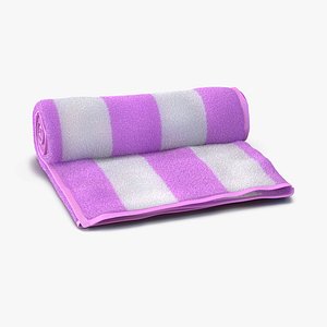 Beach Towel Pink 3D Model