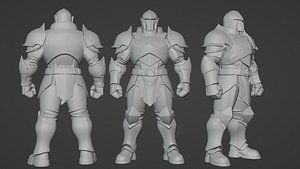 3D Steel Clad Anime Warrior  Full Body model