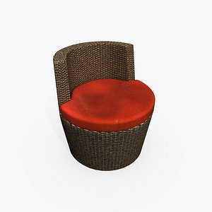 Round Rattan Chair (Red)