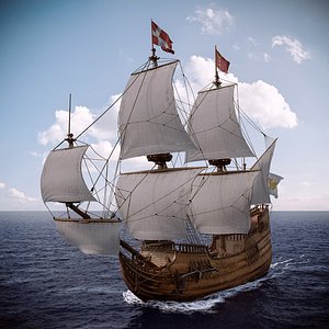 3dsmax old sail ship