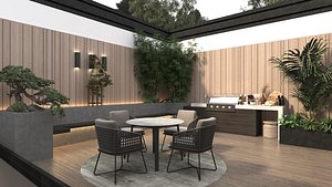 3D model Modern Courtyard 3D Model