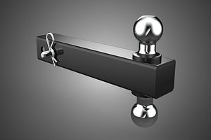 DOUBLE BALL HITCH MOUNT RECEIVER REVERSIBLE DROP TOWING TRAILER 3D model
